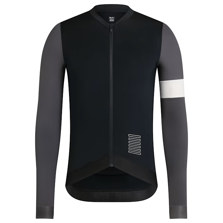 Rapha Men's Pro Team Long Sleeve Training Jersey Black/Carbon Grey/White / XS Apparel - Clothing - Men's Jerseys - Road