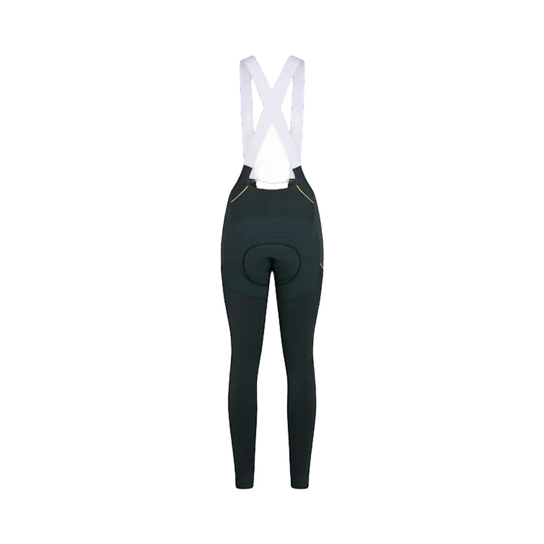 Rapha Women's Brevet Cargo Winter Tights Dark Forest/Chartreuse / XXS Apparel - Clothing - Women's Bibs - Road - Bib Tights