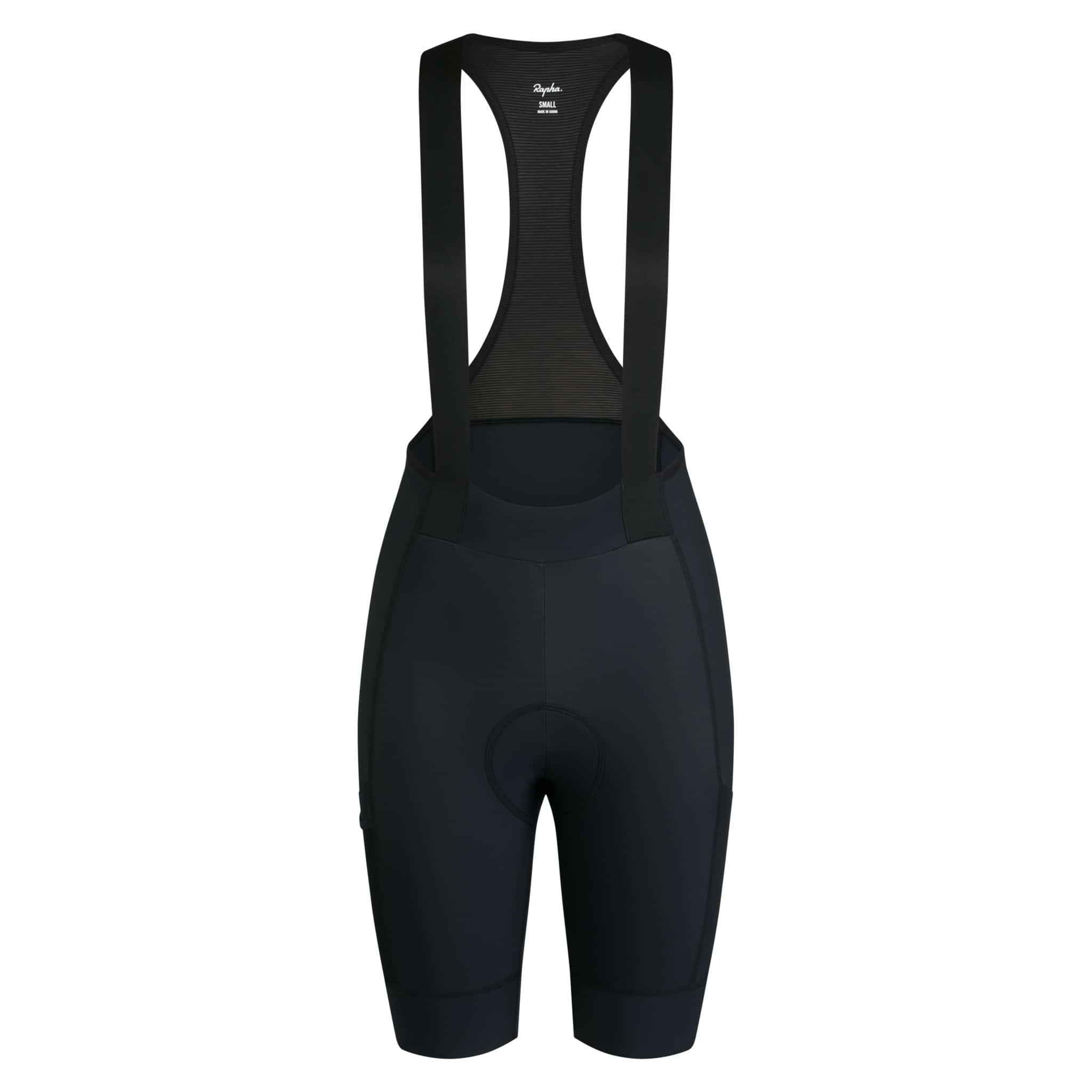Rapha Women's Brevet Element Cargo Bib Shorts Black/White / XXS Apparel - Clothing - Women's Bibs - Road - Bib Shorts