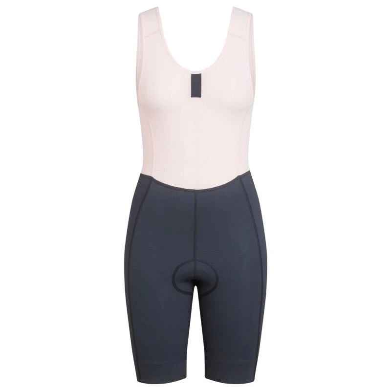 Rapha Women's Classic Bib Shorts Dark Grey/Pale Pink / Large Apparel - Clothing - Women's Bibs - Road - Bib Shorts