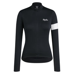 Rapha Women's Core Thermal Long Sleeve Jersey Black/White / XXS Apparel - Clothing - Women's Jerseys - Road