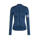 Rapha Women's Pro Team Long Sleeve Midweight Jersey II Denim Blue/White / XXS Apparel - Clothing - Women's Jerseys - Road