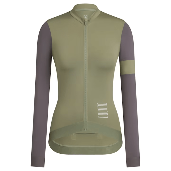 Rapha Women's Pro Team Long Sleeve Training Jersey Olive Green / Mushroom / XXS Apparel - Clothing - Women's Jerseys - Road