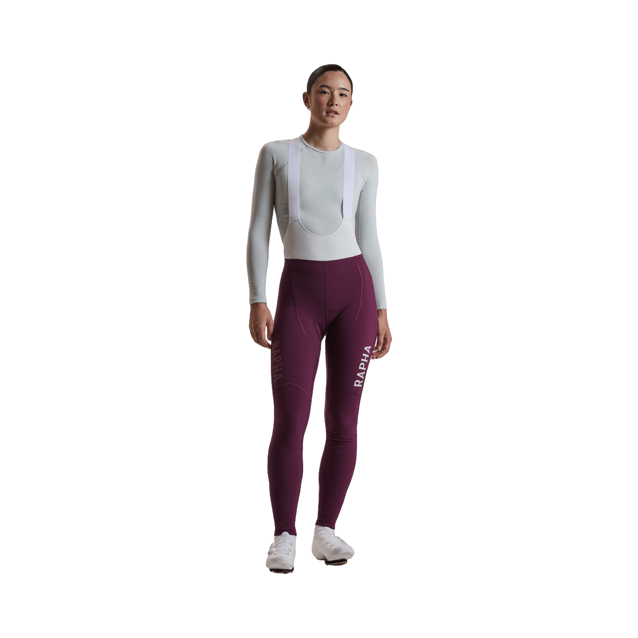 Rapha Women's Pro Team Winter Tights III Plum/White / XXS Apparel - Clothing - Women's Bibs - Road - Bib Tights