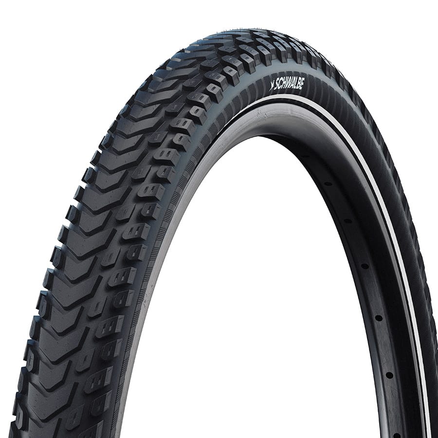 Schwalbe Marathon Mondial Schwalbe, Marathon Mondial, Hybrid Tire, 700x50C, Wire, Clincher, Addix, RaceGuard, Reflex, 67TPI, Black Parts - Tires