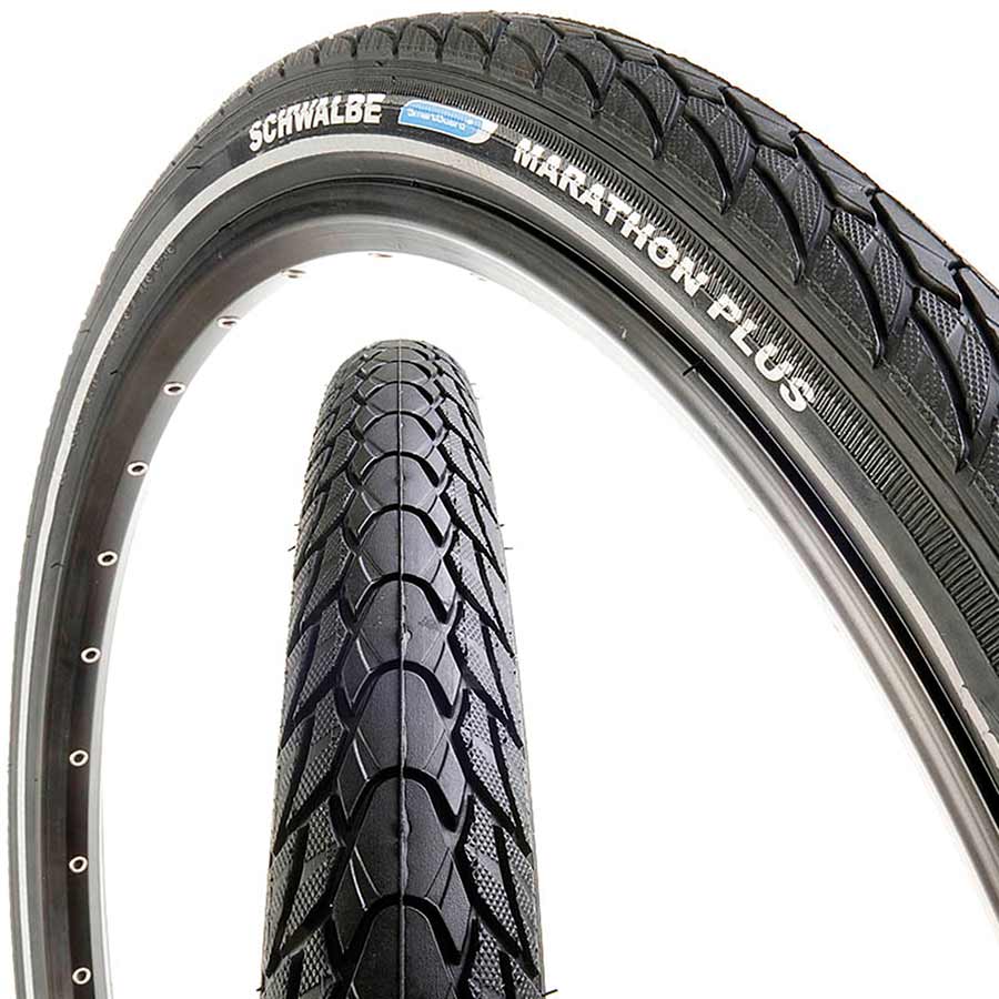 Schwalbe Marathon Plus 26''x2.00, Wire, Clincher, Endurance, SmartGuard, 67TPI, Black Hybrid Tires