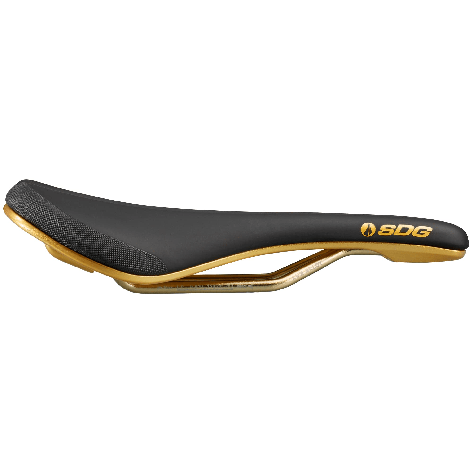 SDG Components Bel-Air V3 Galactic, Saddle, 260 x 140mm, 236g, Black/Gold Parts - Saddles