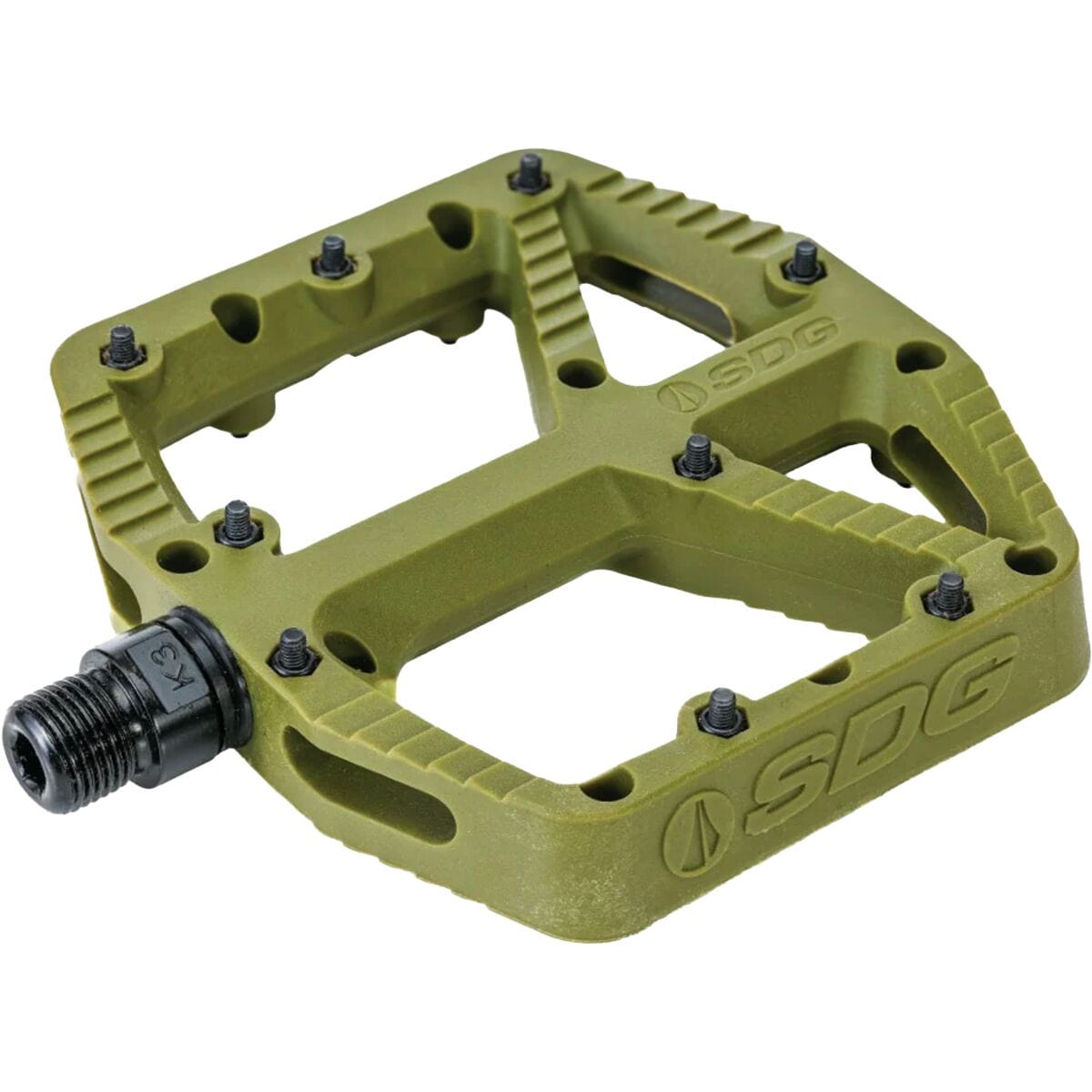 SDG Components Comp Pedal SDG Components, Comp Pedal, Platform Pedals, Body: Composite, Spindle: Cr-Mo, 9/16'', Olive Green Platform Pedals