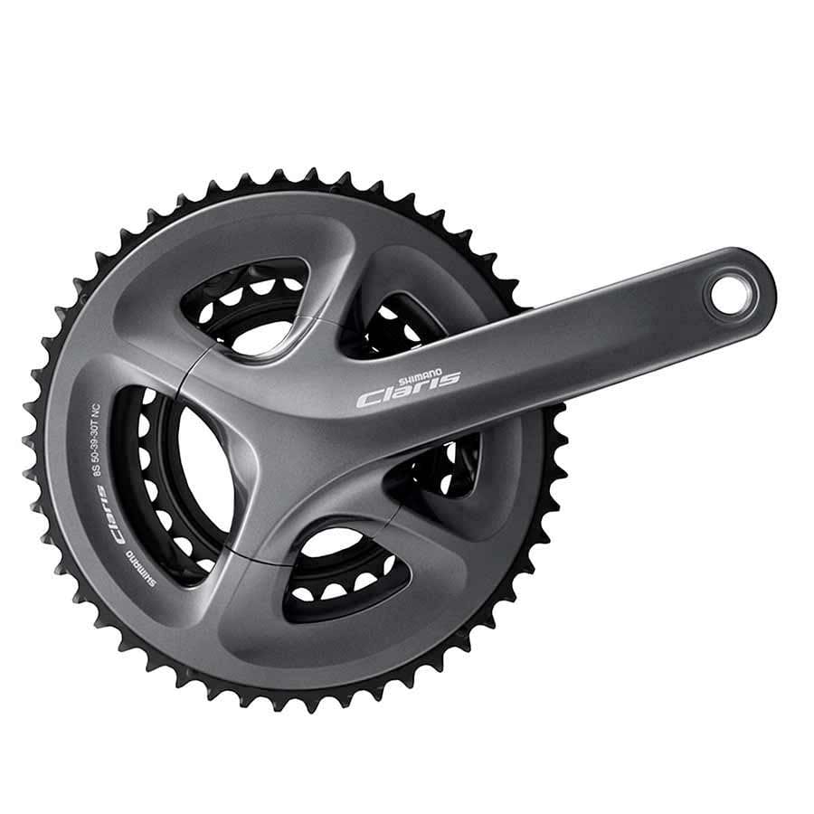 Shimano Claris FC-R2000/R2030 30, Crankset, Road, 8 sp., 24mm, 30/39/50T, BCD:110, Hollowtech II, 175mm, Grey Road / Track Cranksets