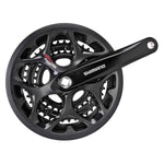 Shimano FC-A070/A073 FC-A073, Crankset, 7/8 sp., 170mm, 30/39/50T, BCD:Rivets, Square, 45mm, w/ Chainguard, Black Road / Track Cranksets