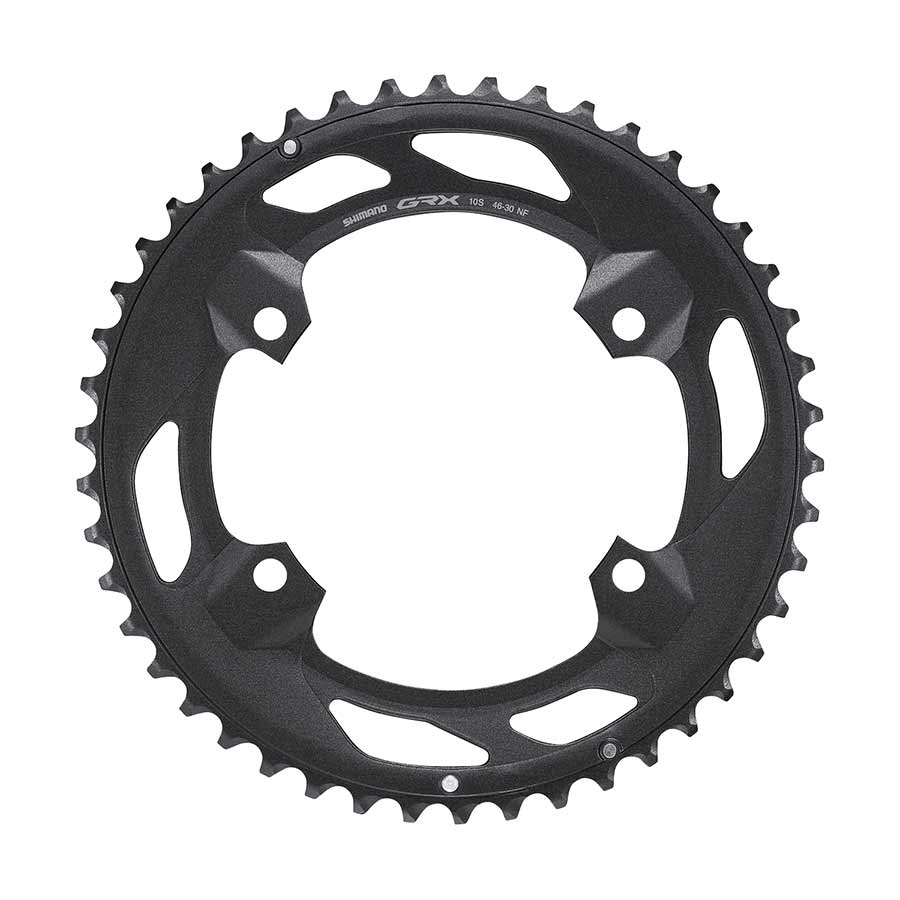 Shimano GRX FC-RX600 2x10 / 2x11 46, Speed: 11, BCD: 110, Bolts: 4, Outer, Aluminum, Black Chainrings