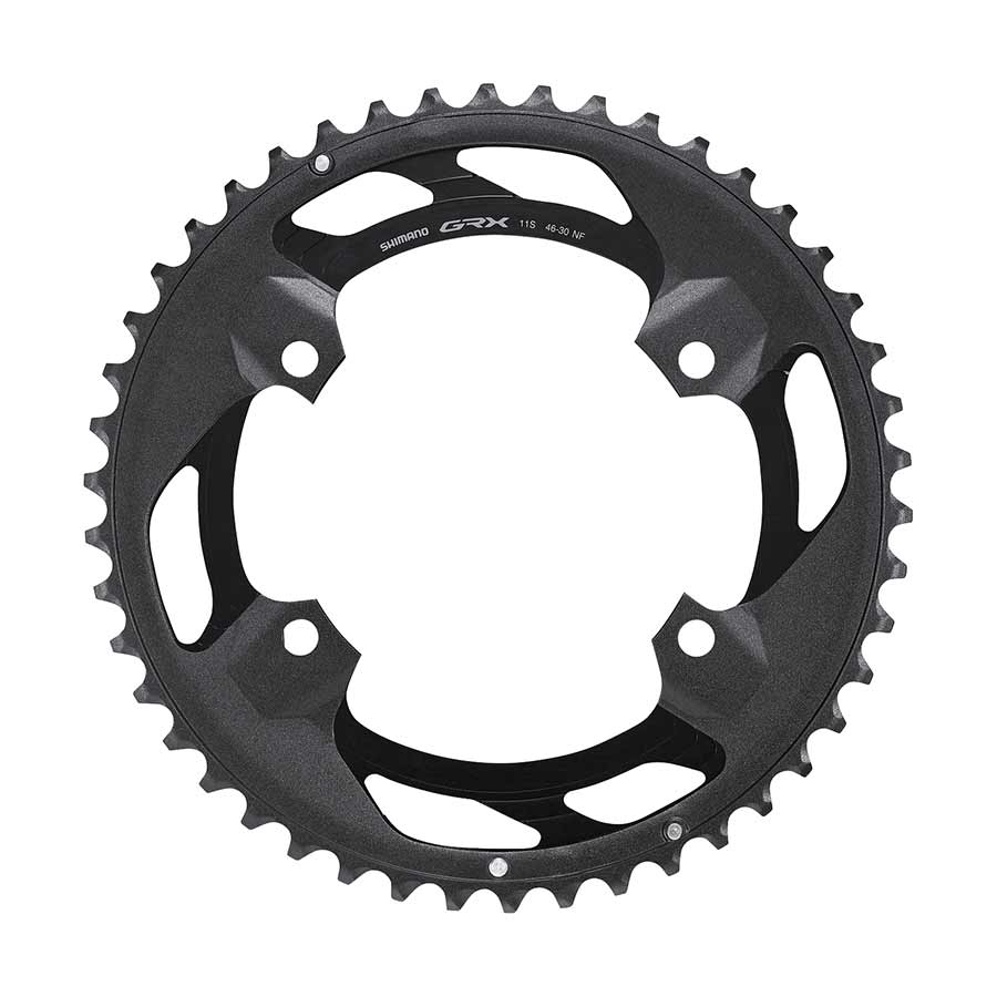 Shimano GRX FC-RX600 2x10 / 2x11 46, Speed: 11, BCD: 110, Bolts: 4, Outer, Aluminum, Black Chainrings