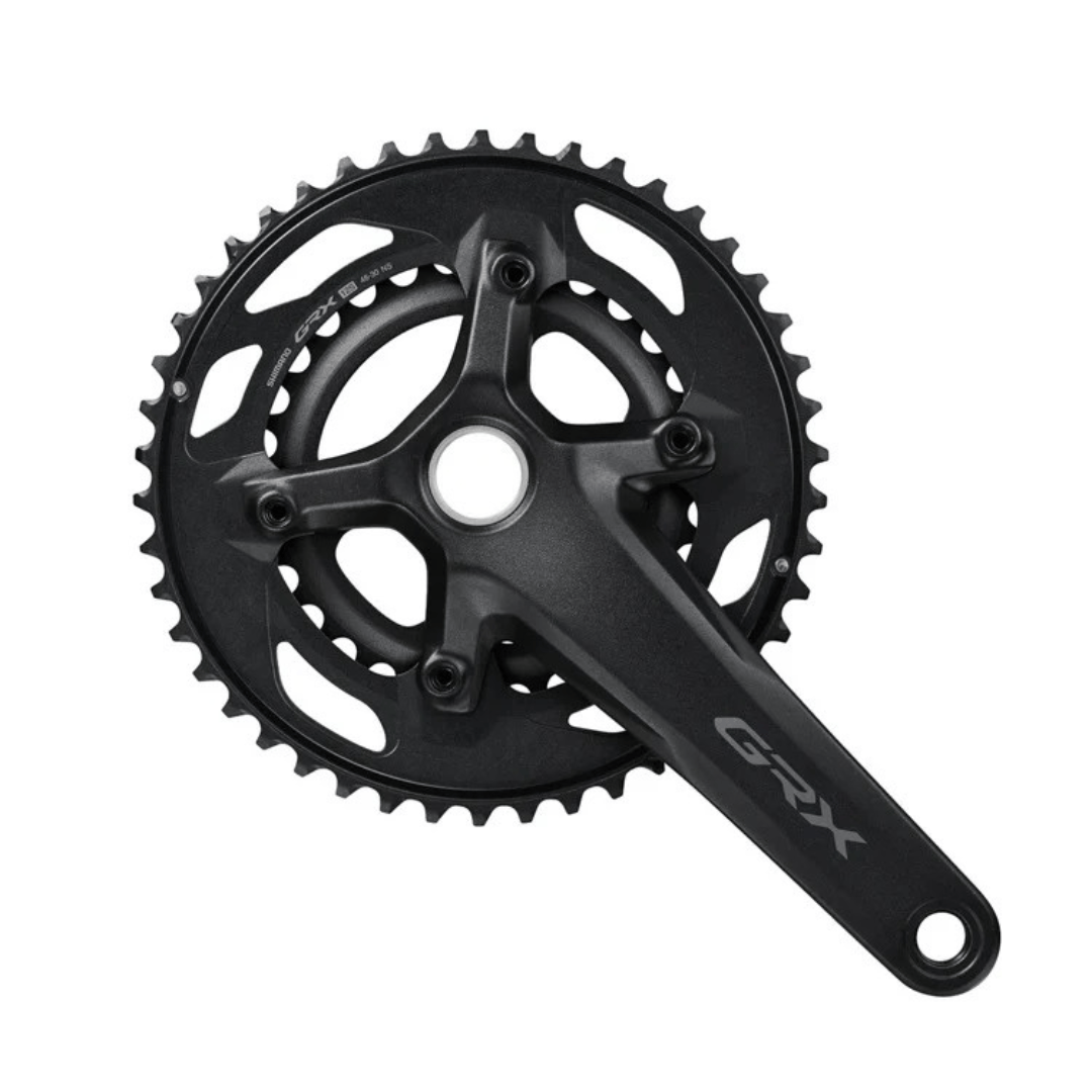 Shimano GRX FC-RX610-2, Crankset, Speed: 12, Spindle: 24mm, BCD: 80/110, 30/46, 170mm, Black, Road Disc Parts - Chainrings