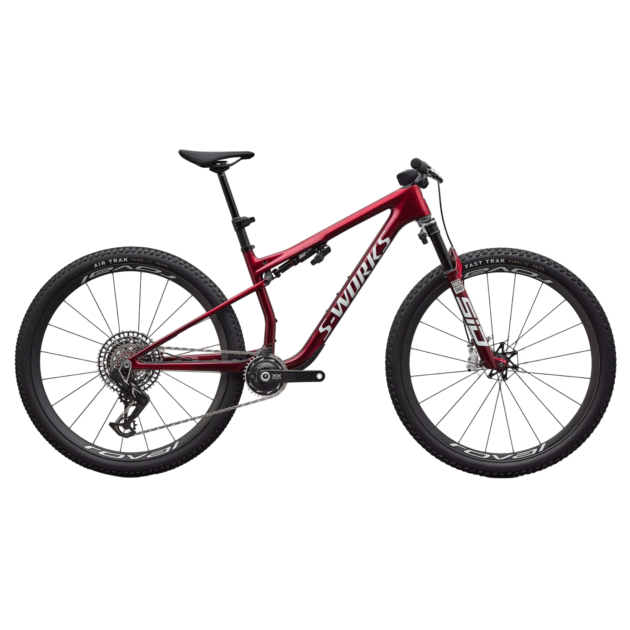 Specialized S-Works Epic 9 Gloss Red Tint Over Red Reflex Pearl Edge Fade/Metallic White Silver / S Bikes - Mountain