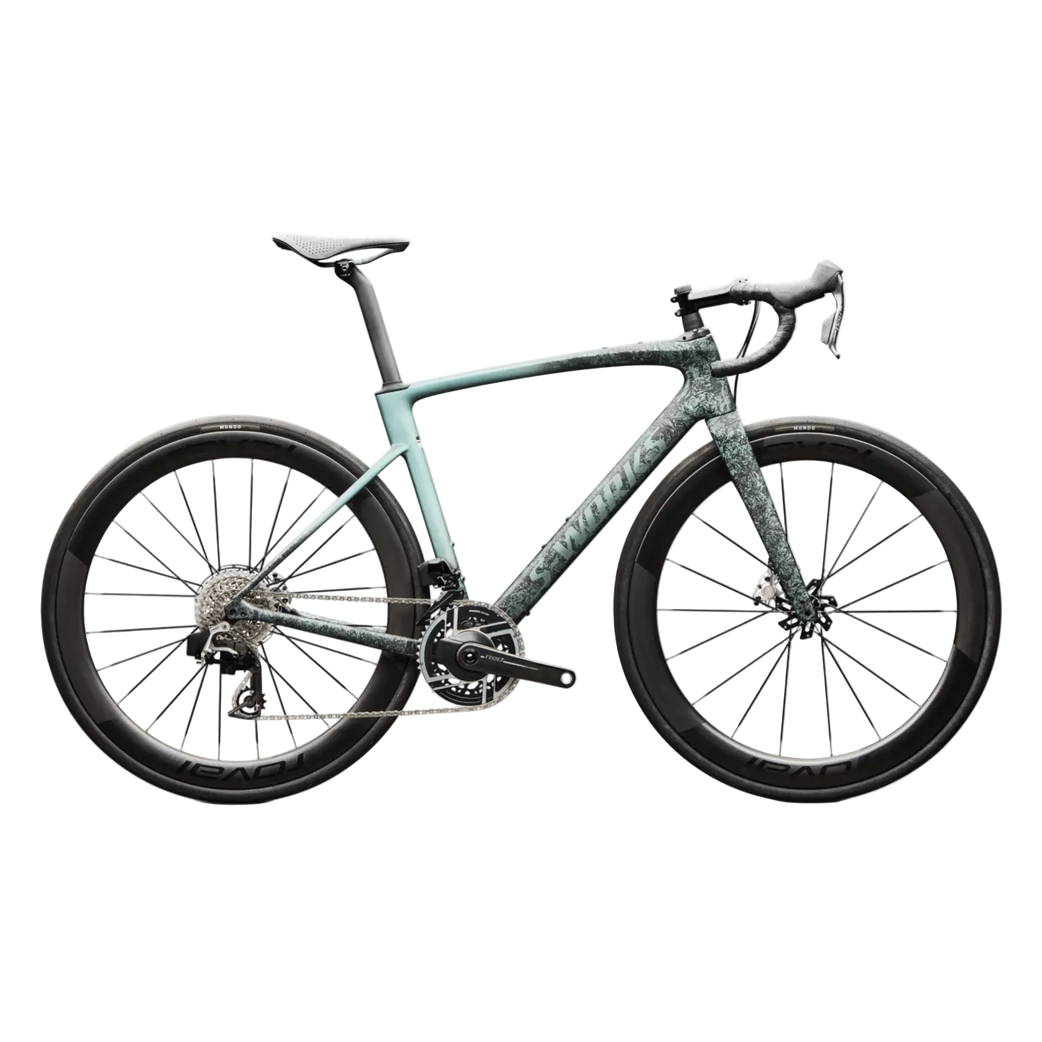 Specialized S-Works Roubaix SL8 SRAM RED AXS Satin Carbon/Fjord Metallic Dust Dry Impasto + Fade/Gloss Premium Fjord Metallic / 44 Bikes - Road