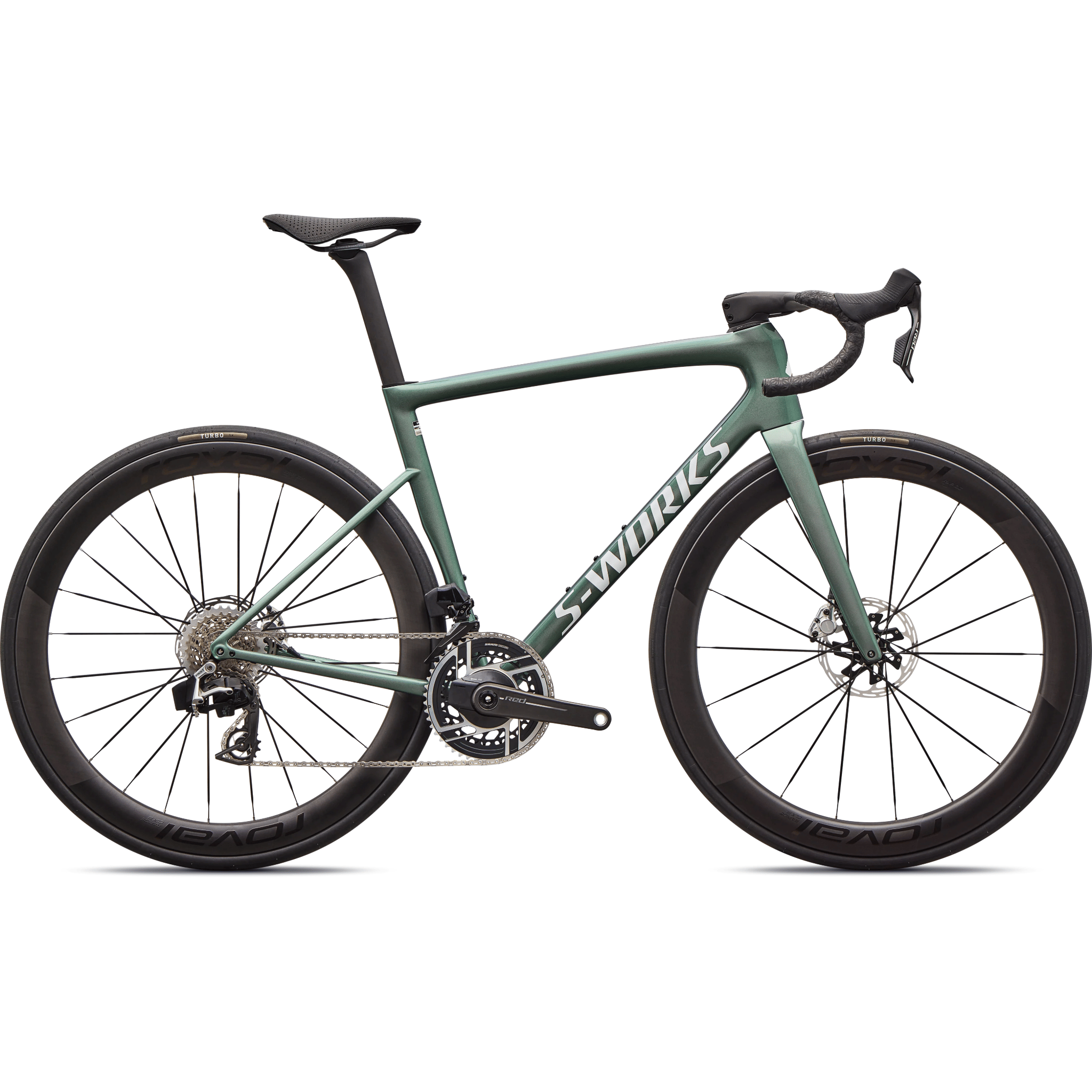 Specialized S-Works Tarmac SL8 SRAM RED AXS Gloss Premium Fjord Metallic/White Metallic Silver / 44 Bikes - Road