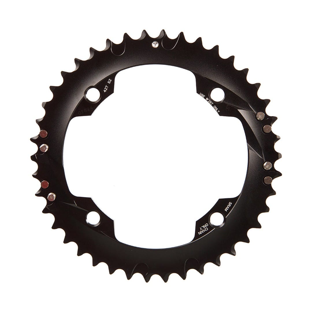SRAM 42T, 10 sp, BCD 120mm, 4-Bolt, All 28/42, Outer Chainring, For L-pin GXP 2x10 Parts - Chainrings