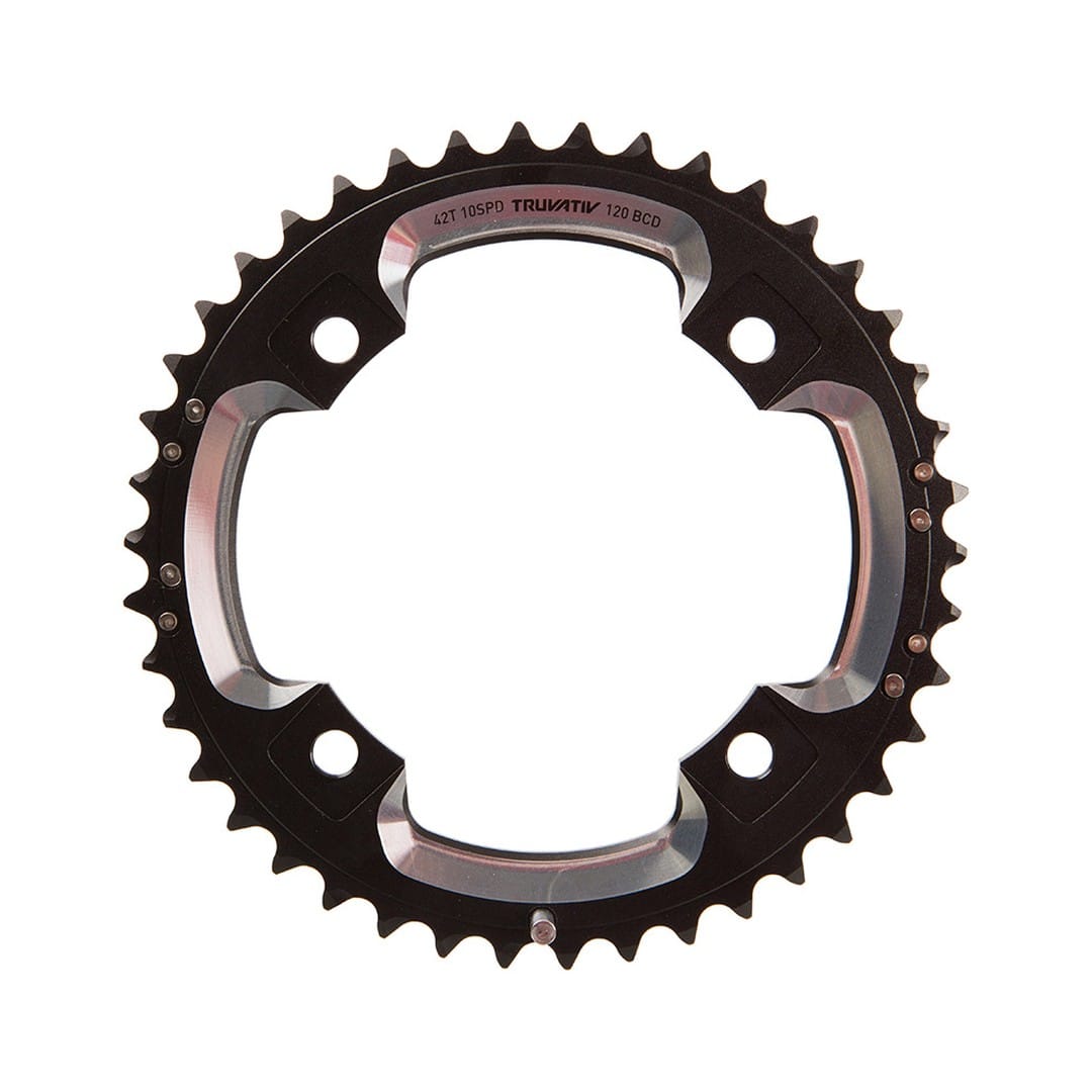 SRAM 42T, 10 sp, BCD 120mm, 4-Bolt, All 28/42, Outer Chainring, For L-pin GXP 2x10 Parts - Chainrings