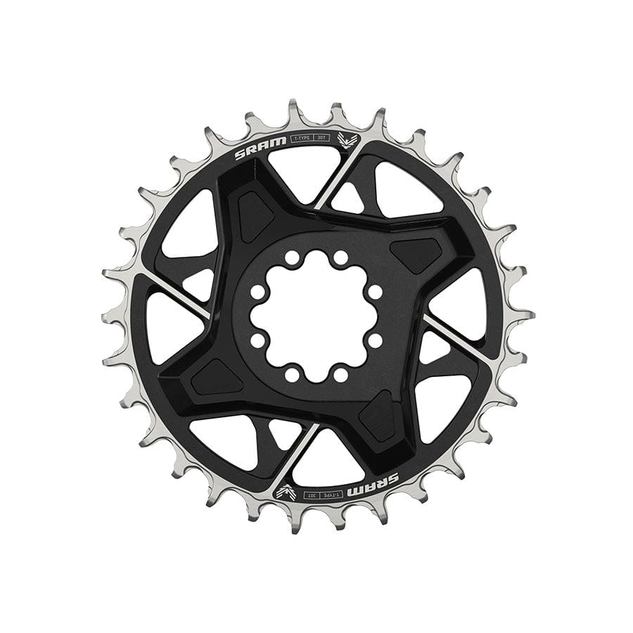 SRAM Eagle T-Type DM X0 0 3mm Offset, Chainring, Teeth: 30, Speed: 12, BCD: Direct Mount, Aluminum, Black Chainrings