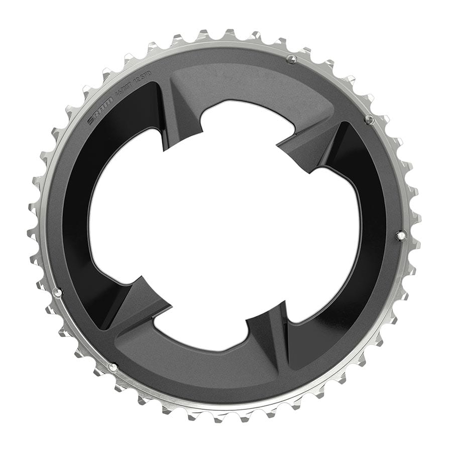 SRAM Rival D1 2x 107mm 46, Speed: 12, BCD: 107mm, Bolts: 4, Aluminum, Black Chainrings