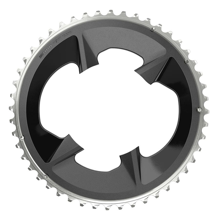 SRAM Rival D1 2x 107mm 48, Speed: 12, BCD: 107mm, Bolts: 4, Aluminum, Black Chainrings