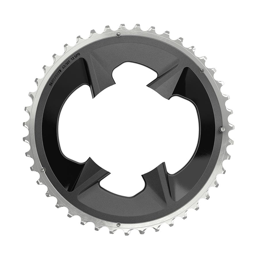 SRAM Rival D1 Wide 94mm SRAM, Rival D1 Wide 94mm, Chainring, Teeth: 43, Speed: 12, BCD: 94mm, Bolts: 4, Aluminum, Black Chainrings