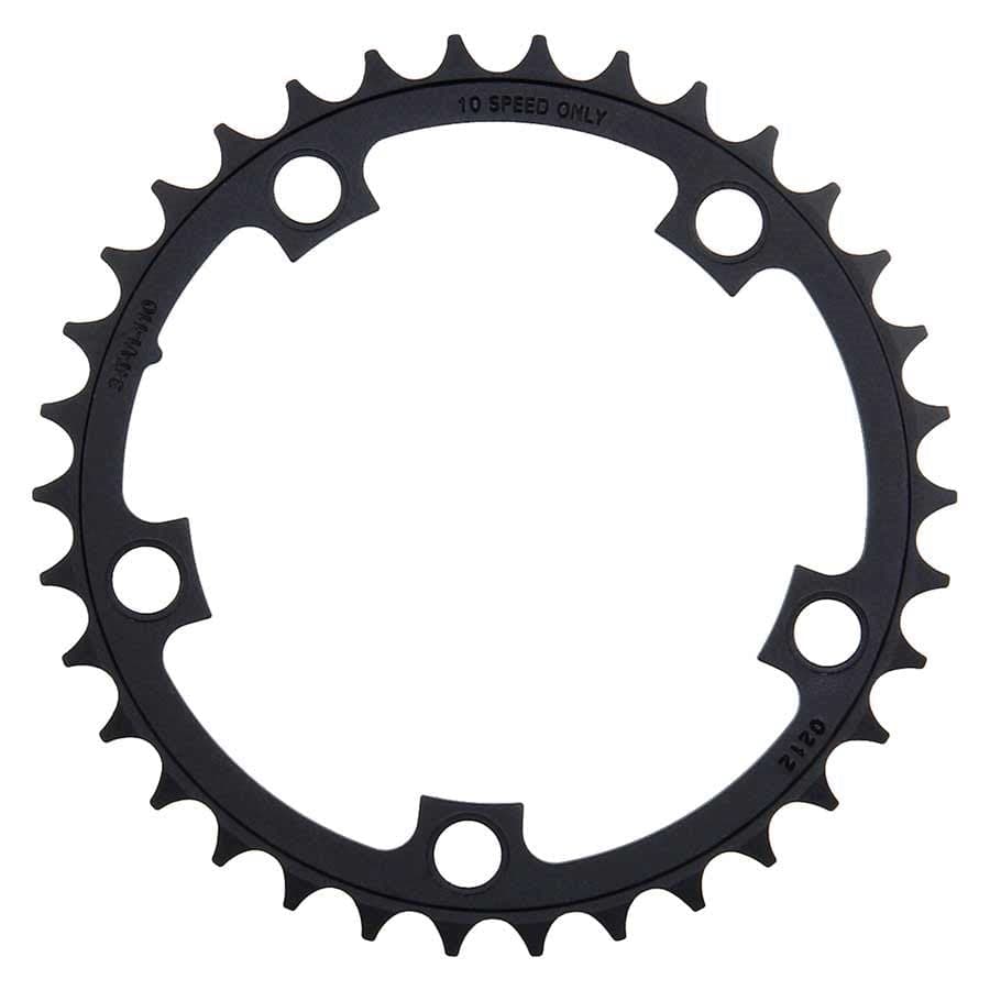 SRAM Road Alloy 50T, 10 sp, BCD 110mm, 5-Bolt, Outer Chainring, For 34/50, Aluminum, Black, 11.6215.197.060 Chainrings