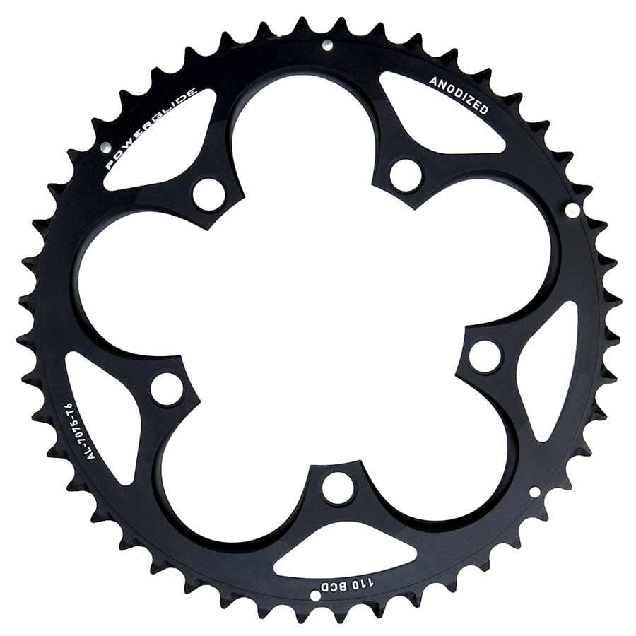 SRAM Road Alloy 50T, 10 sp, BCD 110mm, 5-Bolt, Outer Chainring, For 34/50, Aluminum, Black, 11.6215.197.060 Chainrings