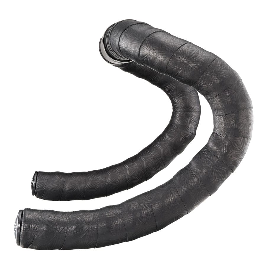Supacaz Pure Leather Black, with Black Star Plugs Handlebar Tape