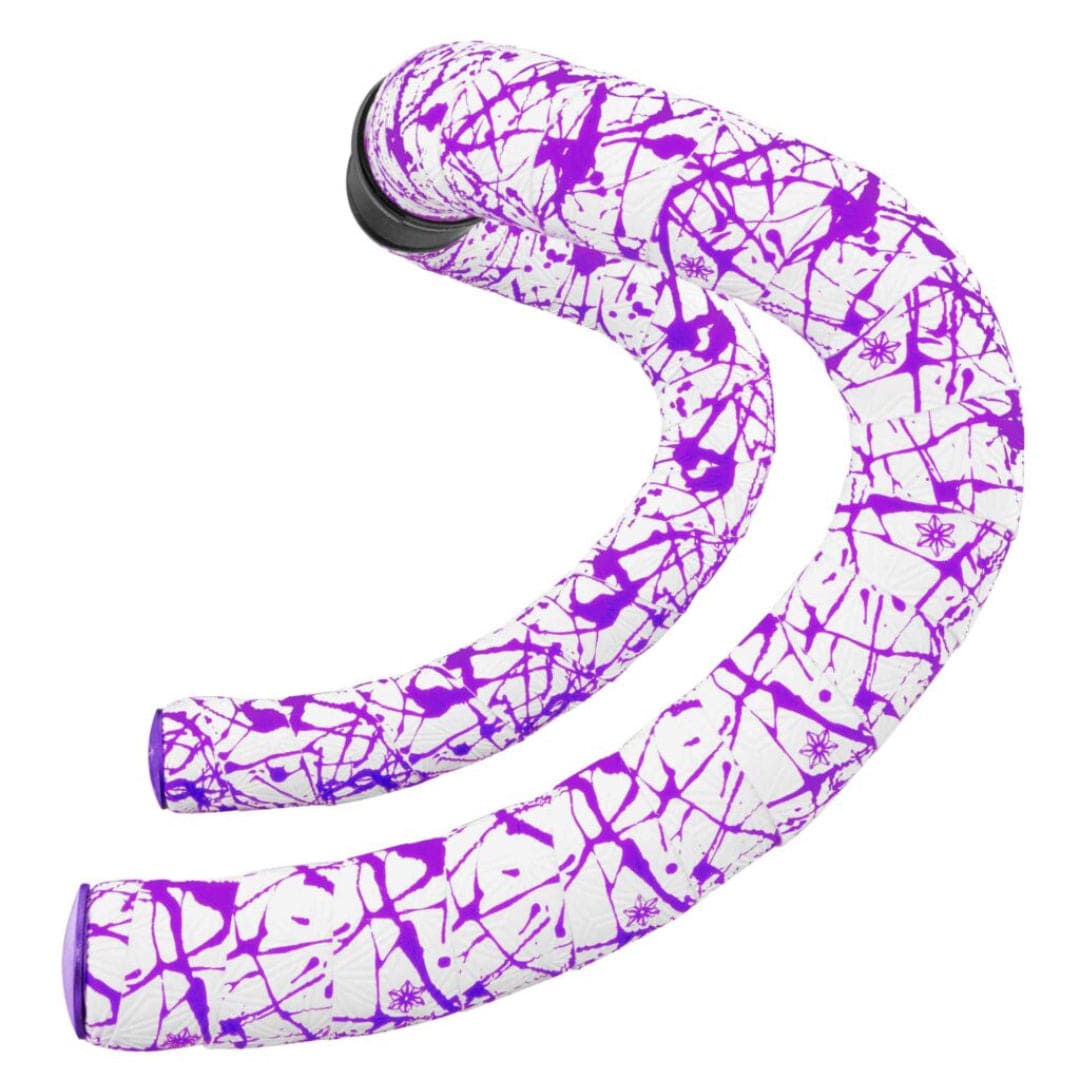 Supacaz Super Sticky Kush Splat Fade Bar Tape White/Neon Purple Parts - Handlebar Tape