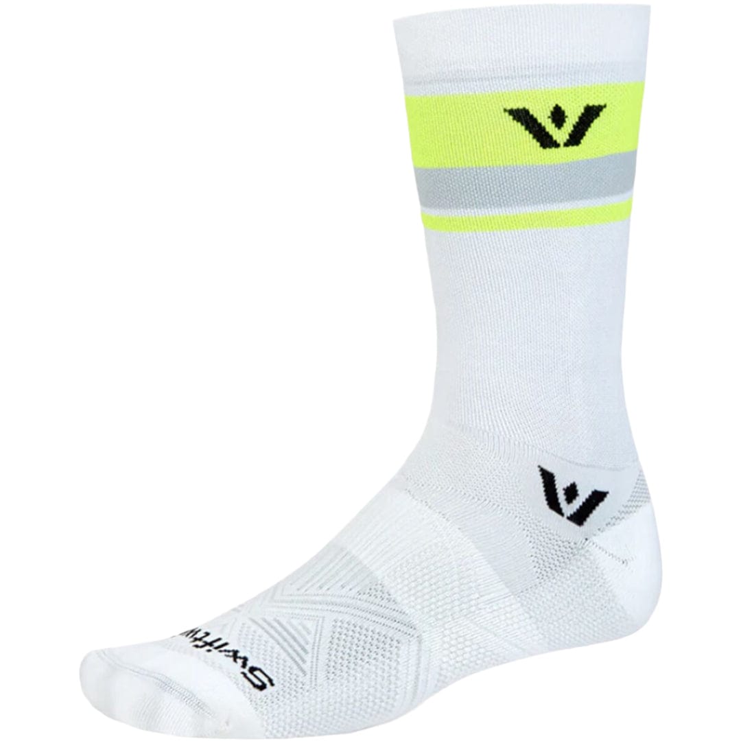 Swiftwick ASPIRE Seven White Hi-Viz Stripe / M Apparel - Clothing - Socks