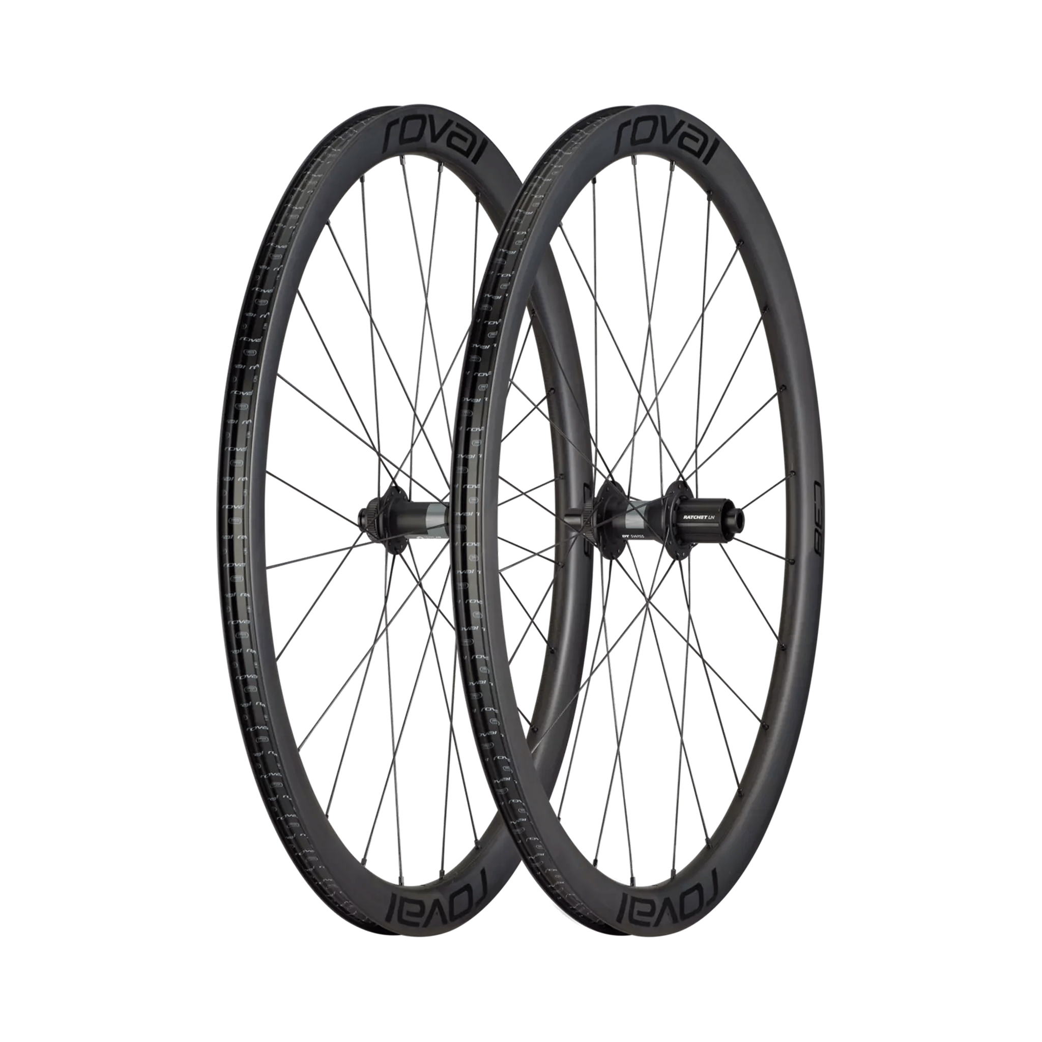 Take-Off - Specialized Roval Rapide C 38 Disc Wheelset HG Satin Carbon/Black Front & Rear w/ S-Works Turbo Tube Type 25c Parts - Wheels - Road