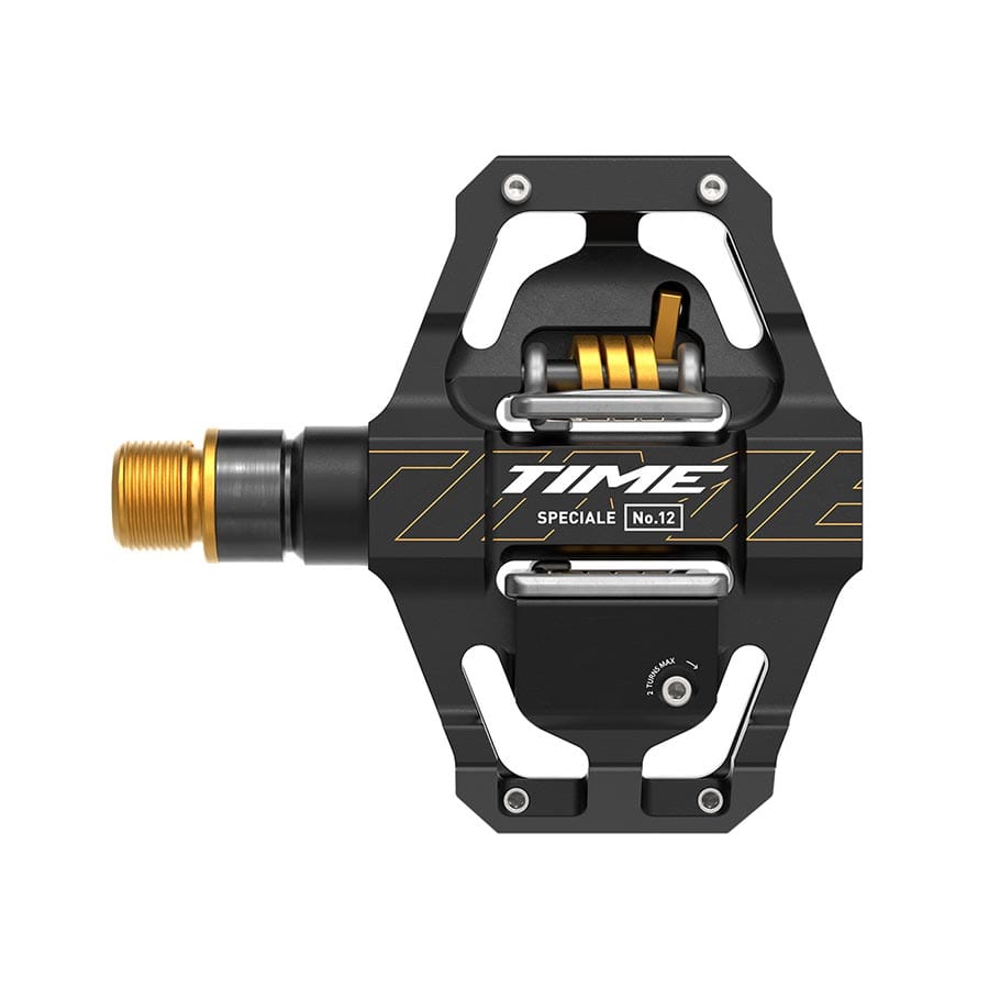TIME Speciale 12 Small B1 TIME, Speciale 12 Small B1, Pedals, Body: Aluminum, Spindle: Titanium, 9/16'', Black Gold, Pair Clipless MTB Pedals