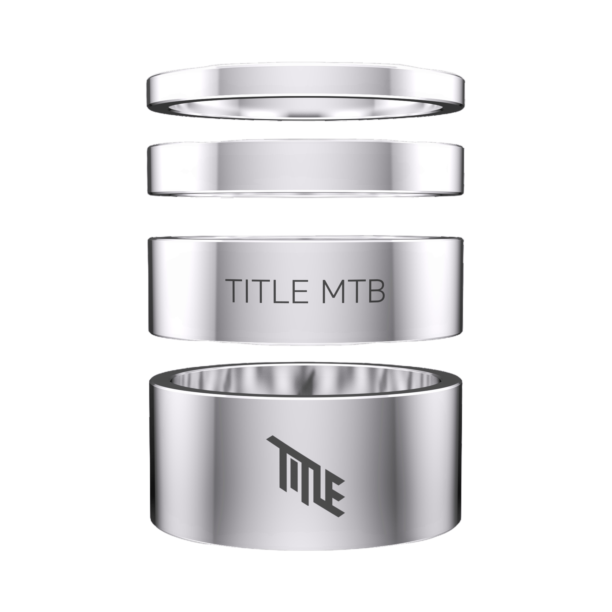 Title Alloy Headset Spacer Kit Chrome Parts - Headset Spacers