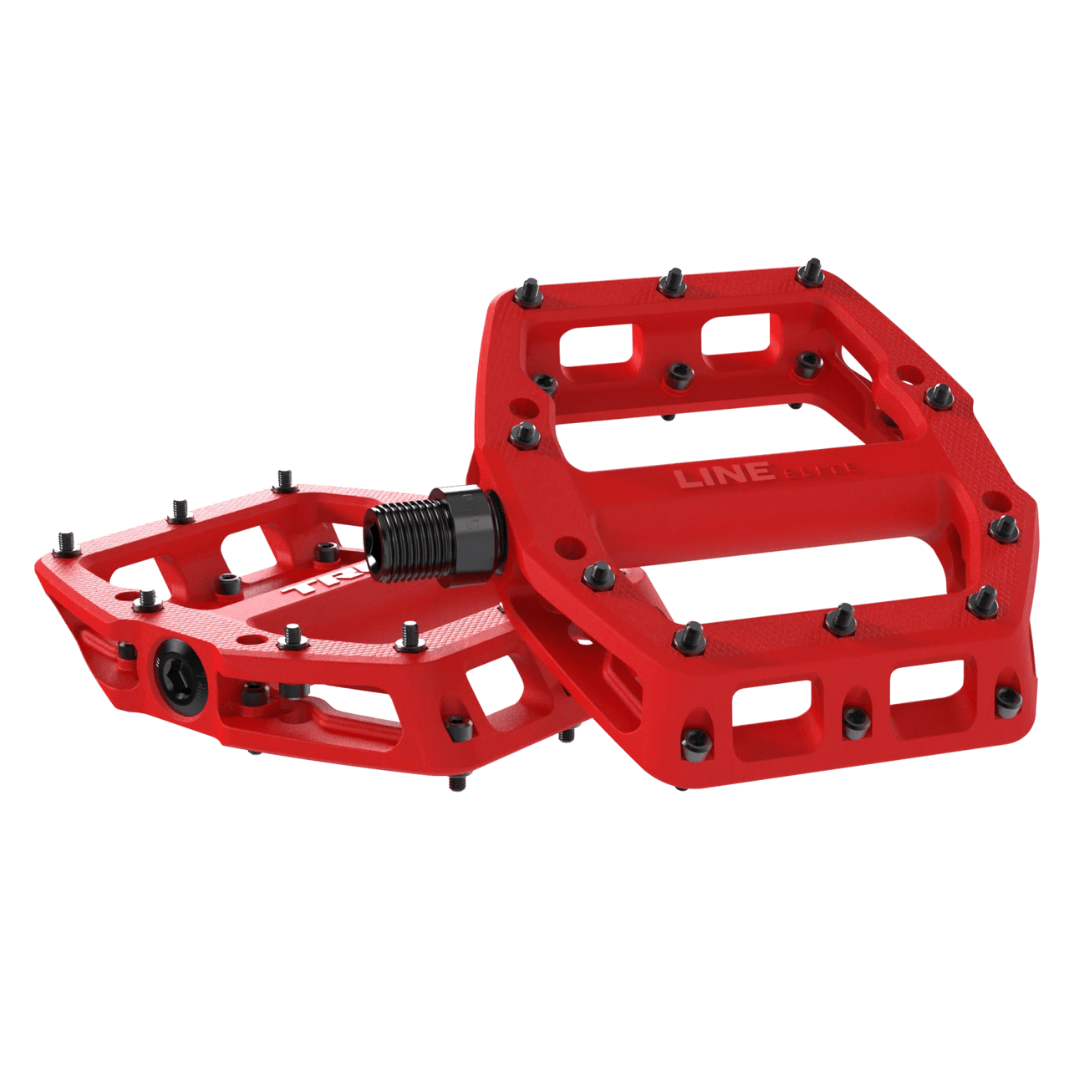 Trek Line Elite Flat Pedal Set Radioactive Red Parts - Pedals - Mountain - Flats