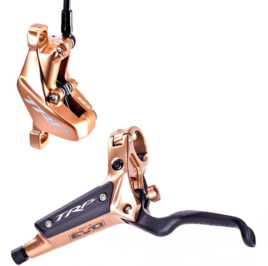 TRP DH-R EVO Left, Post mount, Disc: Not included, 320g, Gold MTB Hydraulic Disc Brakes