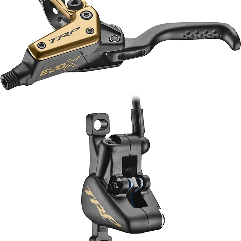 TRP EVO X Left, Post mount, Disc: Not included, Gold MTB Hydraulic Disc Brakes