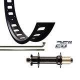 Wheel Shop Fat Bike - 26&#039;&#039; - 70mm Wheel Shop, Evo JP73 Black/ Novatec D202SB, Wheel, Rear, 26'' / 559, Holes: 32, 12mm TA, 197mm, Disc IS 6-bolt, Shimano HG Wheels