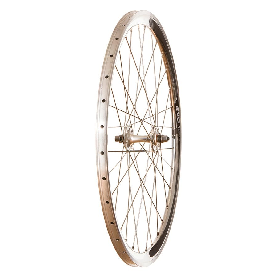 Wheel Shop Road/Track - 700C - Evo Tour 19 Aero Silver/Stainless 0, Wheel, Front, 700C / 622, Holes: 32, Bolt-on, 100mm, Rim / 700 Wheels