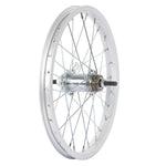 Wheel Shop Single Wall - 16'' - Alloy Rim - Silver Wheel Shop, Rear 16'' Wheel Alex C1000 Silver / Coaster Silver, 28 Steel spokes, Nutted axle Wheels