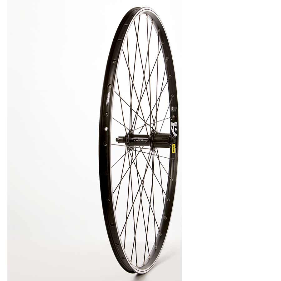 Wheel Shop Touring - 700C - Mavic A119 Black/Sapim Leader Black / Shimano Deore FH-M525, Wheel, Rear, 700C / 622, Holes: 32, QR, 135mm, Rim and Disc IS 6-bolt, Shimano HG / 700 Wheels