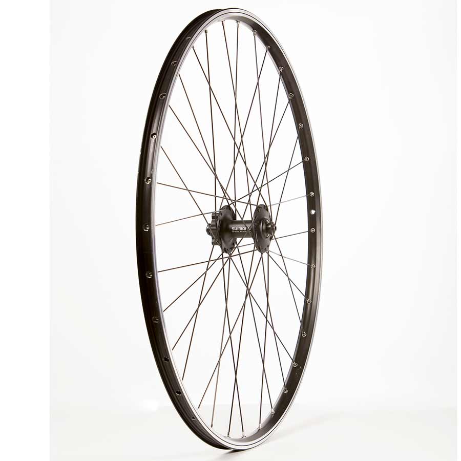 Wheel Shop Touring - 700C - Mavic A119 Black/Sapim Leader Black / Shimano Deore HB-M525, Wheel, Front, 700C / 622, Holes: 32, QR, 100mm, Rim and Disc IS 6-bolt / 700 Wheels