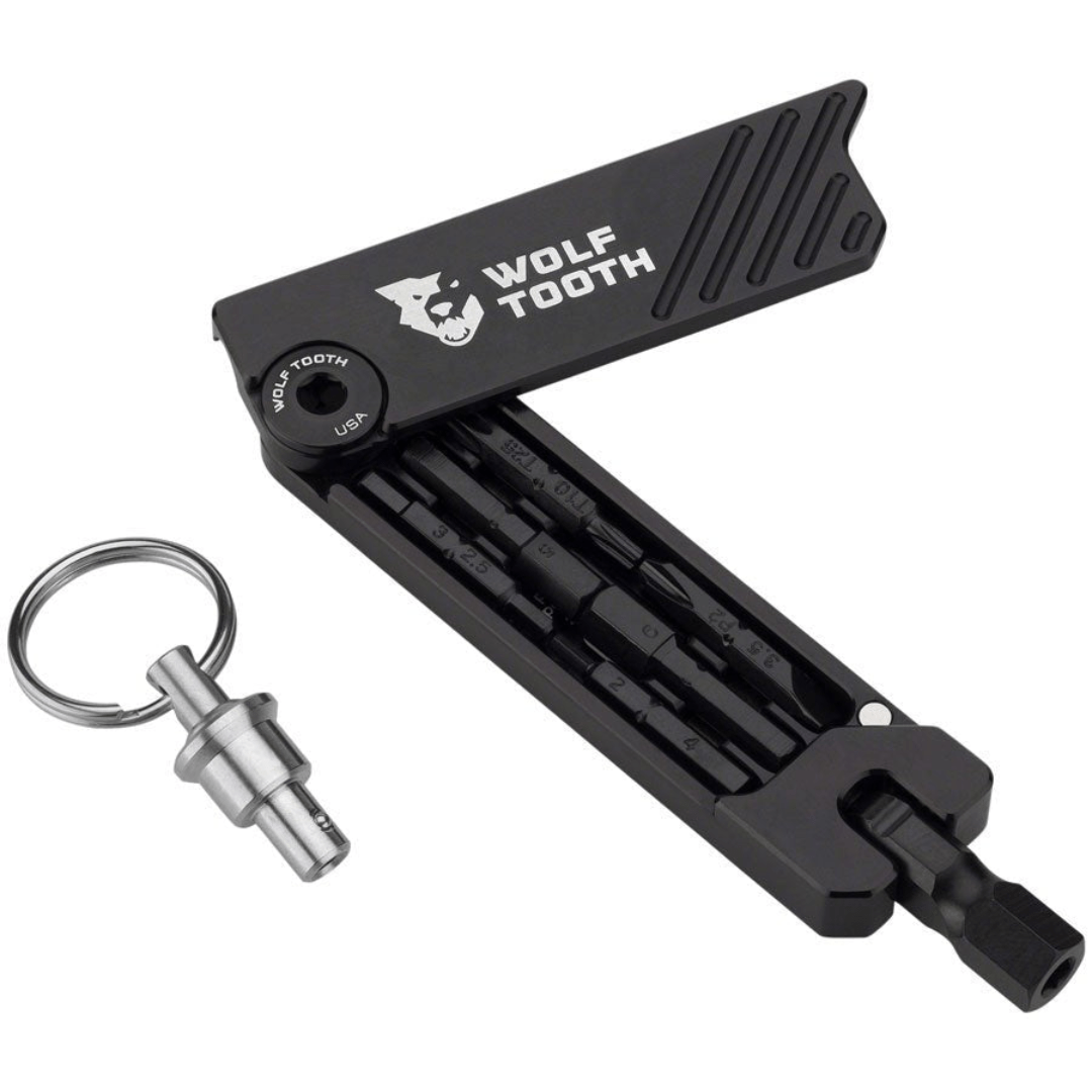 Wolf Tooth Components 6-Bit Hex Wrench Multi-Tool with Keyring - Black Accessories - Tools - Multi-Tools