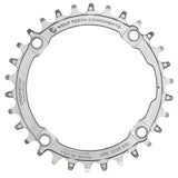 Wolf Tooth Components Stainless BCD 104mm Wolf Tooth Components, Stainless BCD 104mm, Chainring, Teeth: 30, Speed: 9-12, BCD: 104, Bolts: 4, Single, Stainless Steel, Silver Chainrings