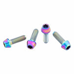 Wolf Tooth Components Ti Water Bottle Cage Bolts 4 Pack Rainbow Accessories - Bottle Cages