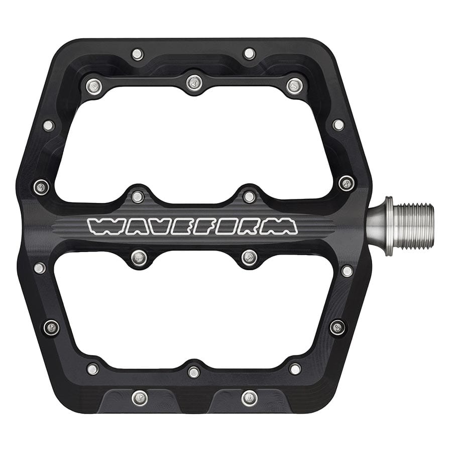 Wolf Tooth Components Waveform Large Wolf Tooth Components, Waveform Large, Platform Pedals, Body: Aluminum, 9/16'', Black, Pair Platform Pedals
