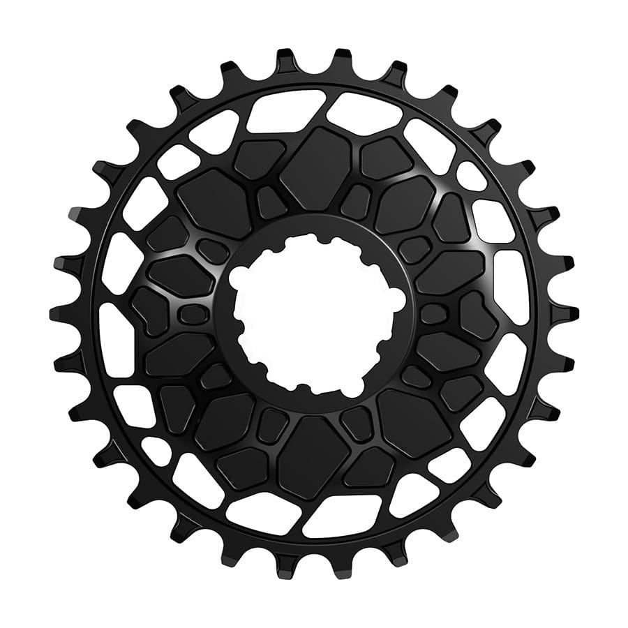 Works Components GEO SRAM GXP Direct Mount RAM GXP, Chainring, Teeth: 30, Speed: 12, BCD: Direct Mount SRAM 3 Bolt, Front, 7075-T6 Aluminum, Black Chainrings