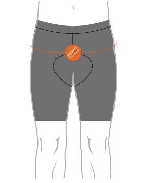 Men's shorts measurement diagram — measure at the waist