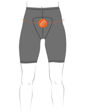 Women's shorts measurement diagram — measure at the hips