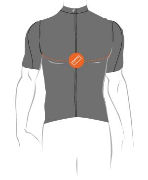 Men's jersey measurement diagram — measure at the chest